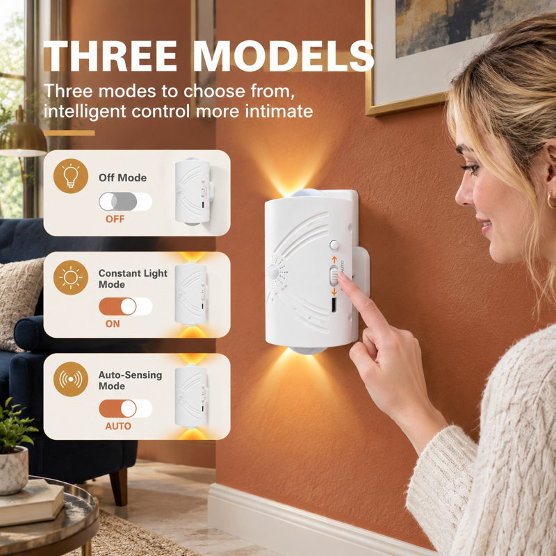 Motion activation controls this rechargeable battery-powered wireless LED wall sconce, while 16-Color remote adjustment, dimming, and a magnetic lamp design support use in hallways, bathrooms, bedrooms, and living rooms.
