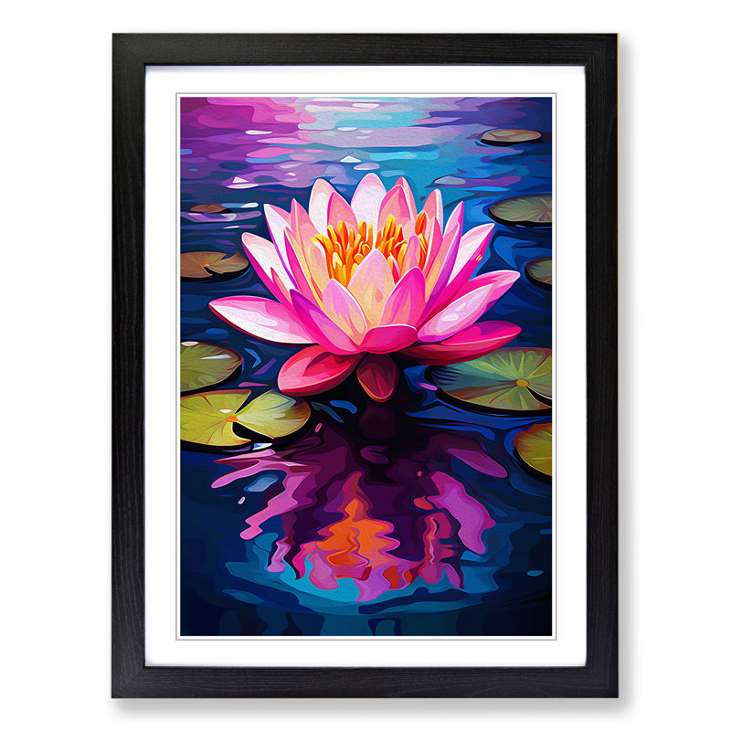Water Lily Pop - Framed Print, 46cm H x 34cm W x 2cm D, Black 