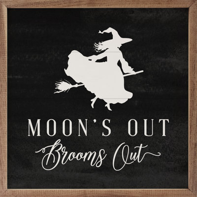 Moon's Out Broom - noir - impression d'un cadre photo sur bois