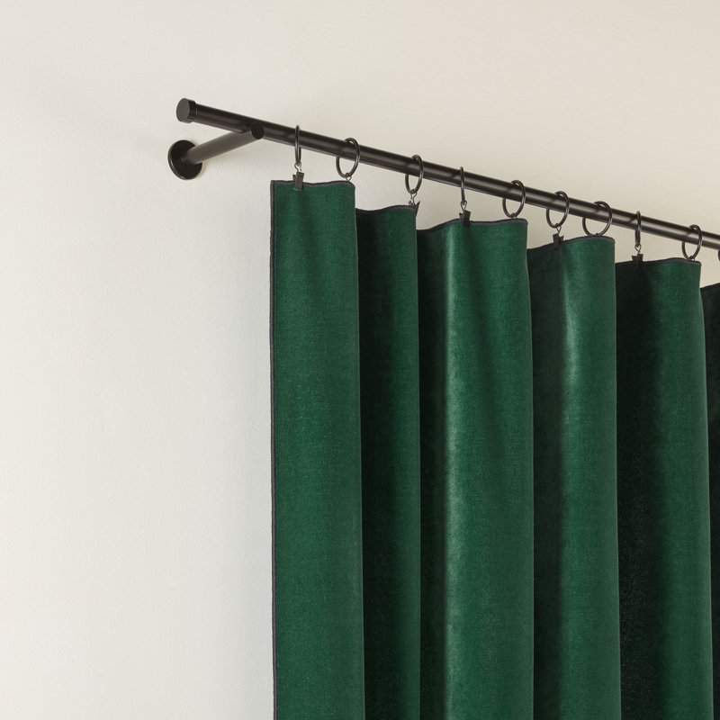 Dario Room Darkening Curtain Single Panel, 140cm x 280cm, Medium Green