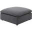 Carré rembourré gris anthracite pour espace de vie principal, avec revêtement en bois et tissu d'ameublement, largeur de 40 po avec style transitionnel, conception sans dossier, rembourrage généreux, profondeur de 38 po