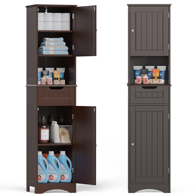 Armoire de rangement haute 67 po H, Brun