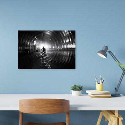 Silhouette abstraite contemporaine de Night Rider - Affiche murale urbaine