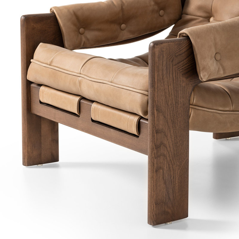 Kensington Armchair, Terra Brown Ash, Palermo Drift Genuine Leather