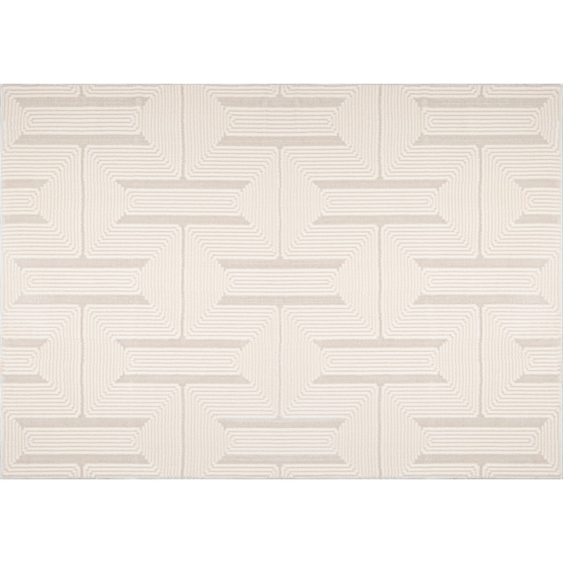 Deddrick Abstract Indoor / Outdoor Area Rug, Rectangle 60 x 110 cm