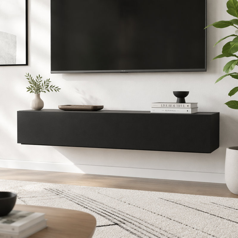 Meuble télé moderne flottant avec rangement, salon