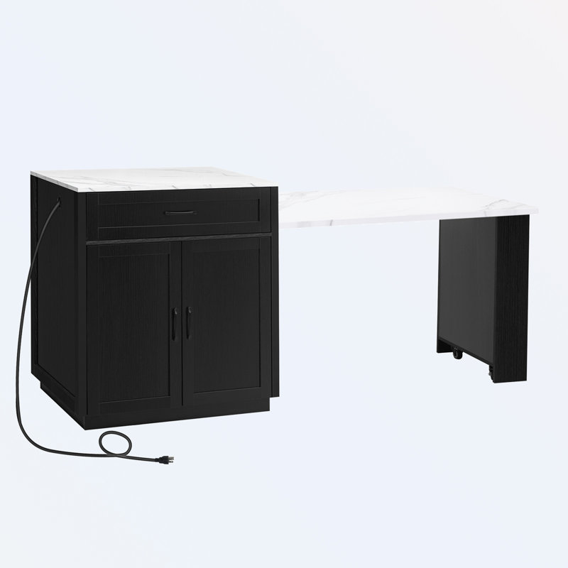Dearing with Extendable Dining Table, Power Outlet