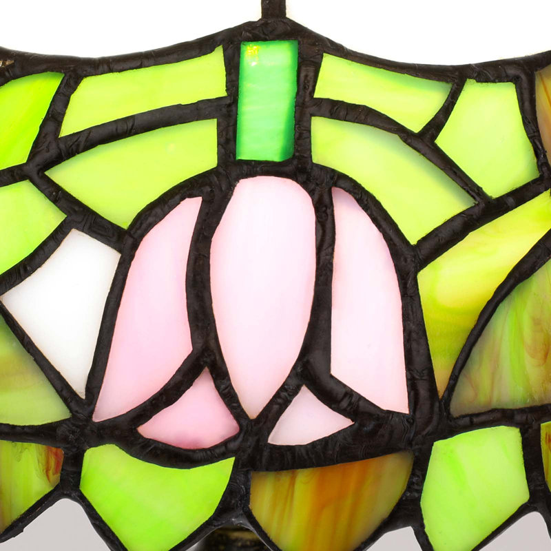 Lampe de table Tiffany de style tulipe rose, 3 températures de couleur réglables