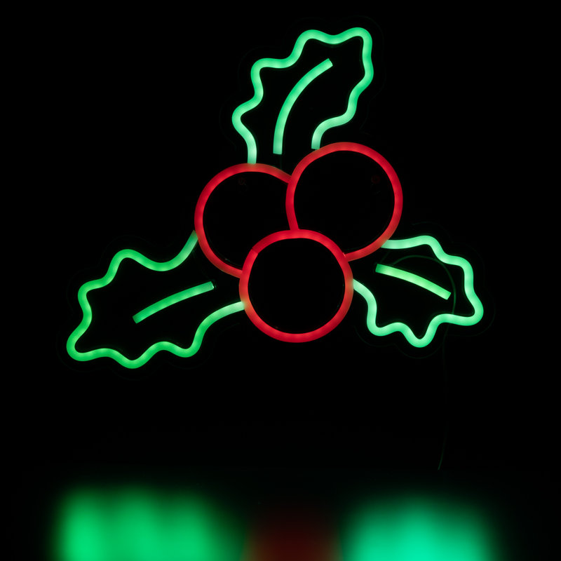 Silhouette de fenêtre de Noël en forme de néon 12 po à lumières néon avec lumières DEL
