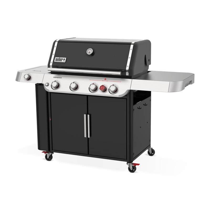 Weber Genesis Prem 435 Gas Grill, 4 Burner, Black, Liquid Propane
