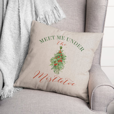Meet Under Mistletoe Throw Pillow