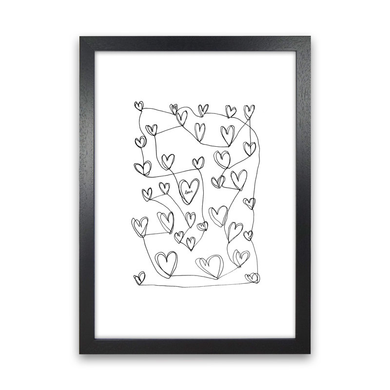 Continuous Hearts by Carissa Tanton - Print, Black Framed, 34cm H x 25cm W x 3cm D