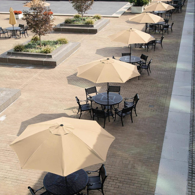Parasol de marché avec manivelle 102,8 po Balinska, Brun clair