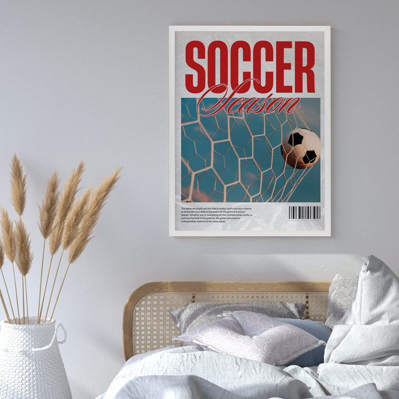 Reproduction d'art Z Studio Modern Soccer Love, Cadre blanc