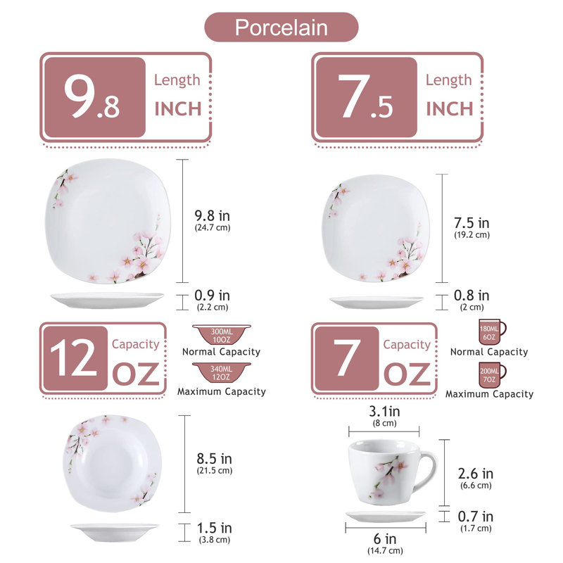 30 Piece Dinnerware Set, Service for 6 