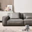 Canapé modulaire gris en cuir véritable