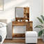 Jimella Dressing Table with Mirror-1978156080