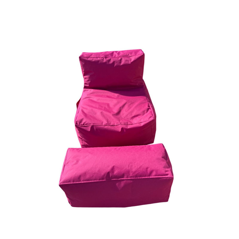 Ensemble de 2 fauteuils à billes Cozy, rose, 29,5 po x 27,6 po x 37,4 po | 100% polyester, tissu imperméable, rembourrage en billes de styromousse recyclées | Housse zippée amovible | Parfait pour les chambres d'enfants et les espaces de détente