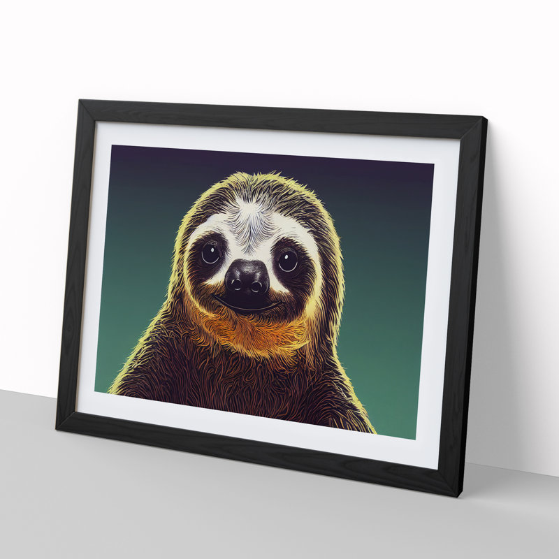 Inconceivable Sloth - Single Picture Frame Print, 46cm H x 64cm W x 2cm D, Black