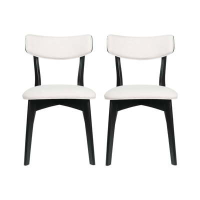 Putnam Upholstered Dining Chairs with Curved Back & Rubberwood Legs 