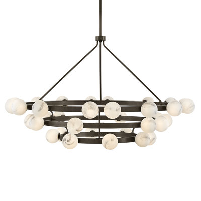 Selene 36 - Light Steel Dimmable Chandelier