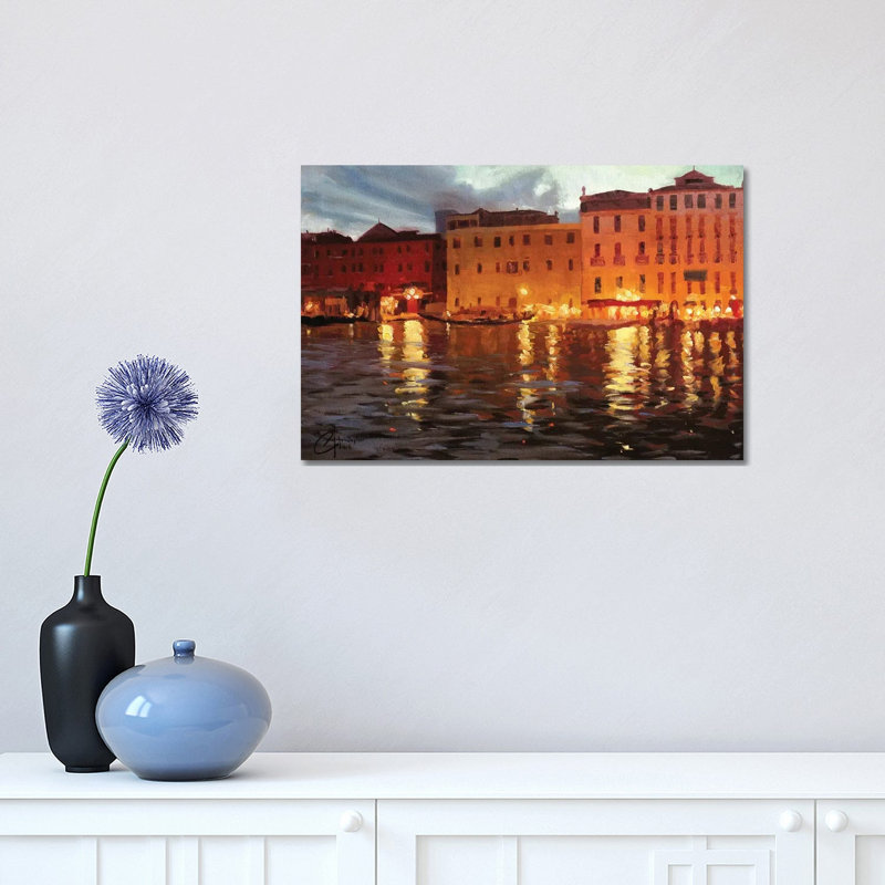 Venice Nights II by Christopher Clark - Floater Frame Print on Canvas, 30.48 cm H x 45.72 cm W, Wrapped Canvas