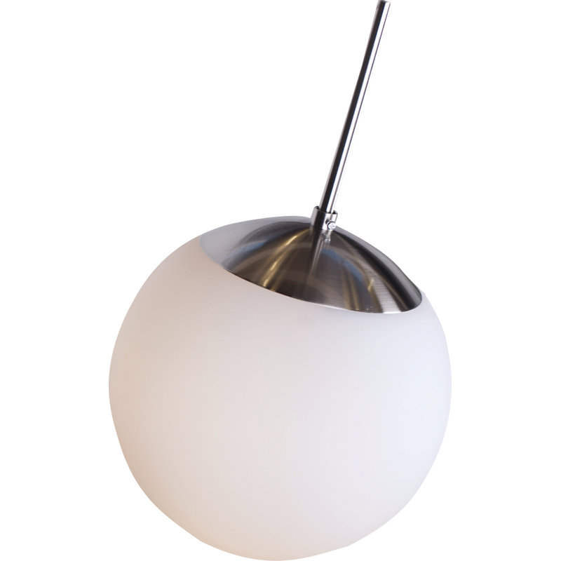 Cafe 1 - Light Chrome Sphere Pendant, 29cm H x 15cm W x 15cm D