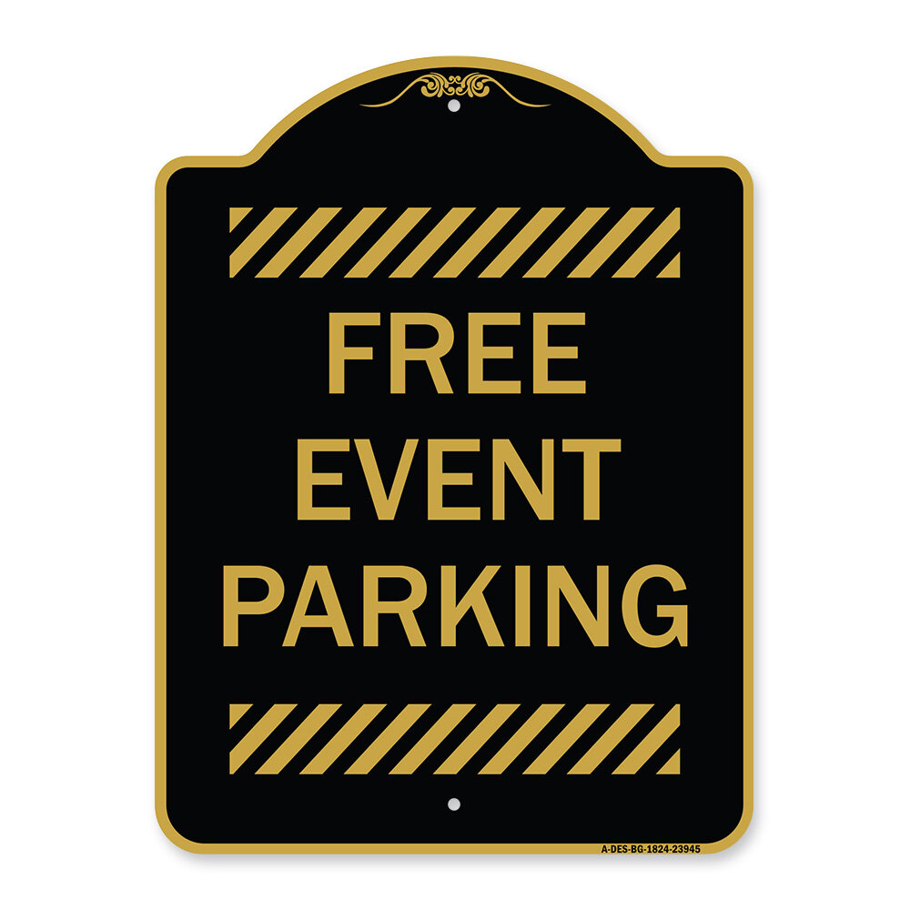 Signmission Designer Series Sign - Free Event Parking | Black & Gold 18 ...