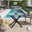 Round Glass Top Metal Base Dining Table-1000607784
