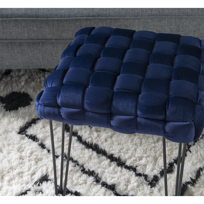 Tabouret d'appoint en velours de 18 po de haut Hellman, Marine