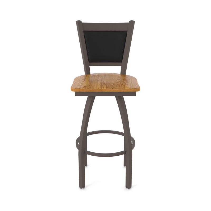 Tabouret pivotant Hadleigh, Bronze, Tabouret de bar (siège d’une hauteur de 30 po), Chêne moyen