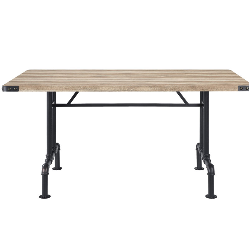 Table rectangulaire de style industriel avec salle à manger en chêne et métal