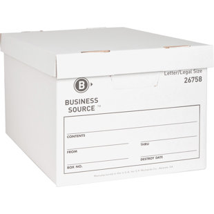 Storage Boxes, Letter/Legal, White, 12-Pack