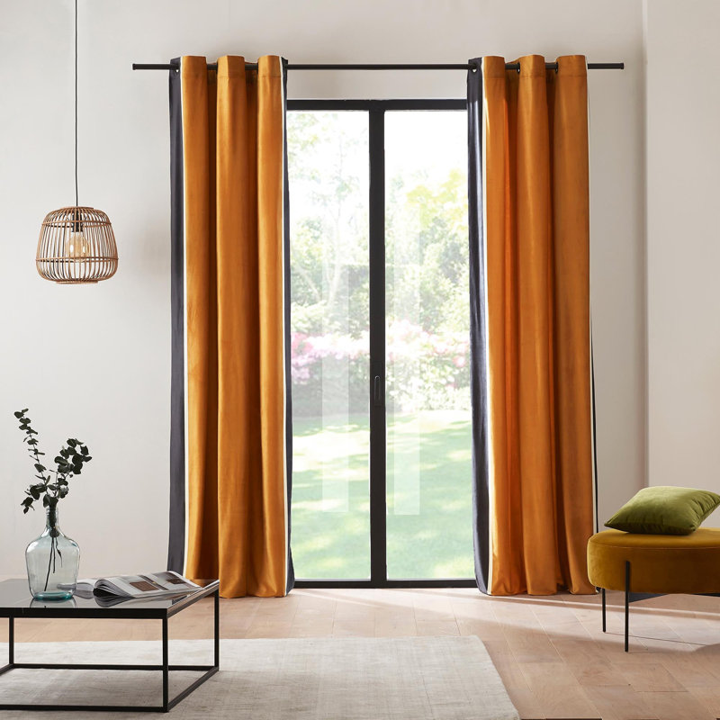 Vasco Room Darkening Curtain Single Panel, Deep Turquoise, 140 x 350cm