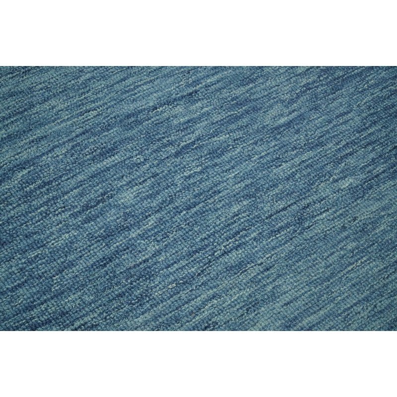 TAPIS BLEU MODERNE À LA MAIN, Rectangle 5 pi x 8 pi