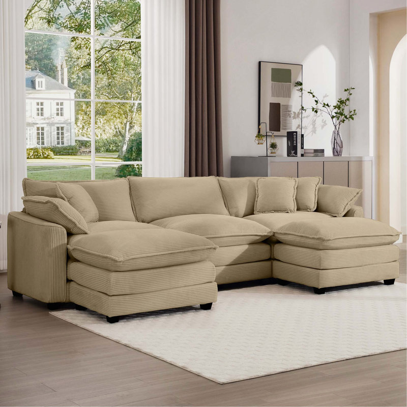 Canapé surdimensionné à coussin modulaire, Tanné