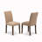 9 Piece Dining Room Set Includes a Rectangle Rustic Wood Kitchen Table and 8 Light Sable Linen Fabric Upholstered Parson Chairs, Jacobean-1568950176-1568950182-1568950180