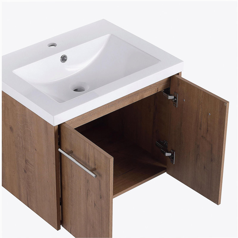 Armoire de salle de bain 24 po avec lavabo, portes, fixation flottante, pour petite salle de bain, 24"