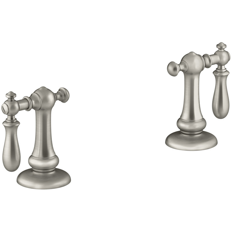 Poignées pivotantes pour lavabo de salle de bain Artifacts, Nickel brossé éclatant