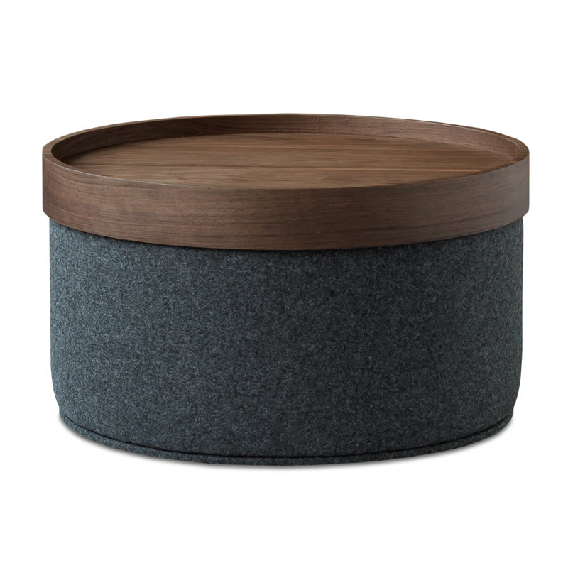 Repose-pieds Celine 24 "avec plateau Celine, Noyer, Gris foncé