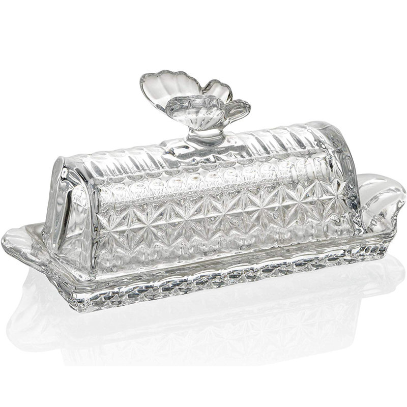 Symple Stuff Kangley Glass Butter Dish
