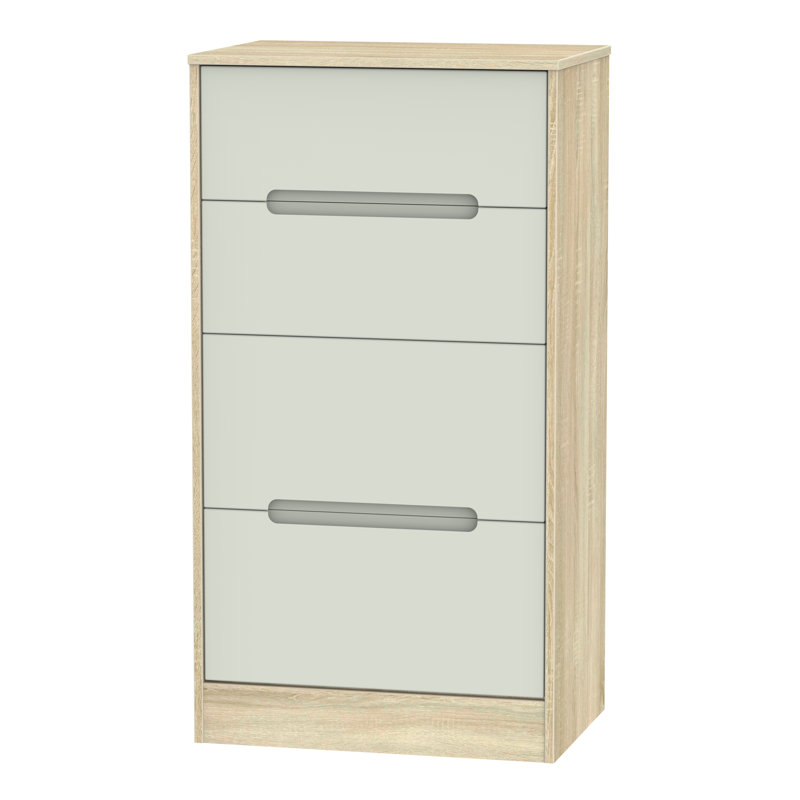 Fully Assembled Vernon 4 Drawer Chest, Kashmir Matt/Bardolino Oak