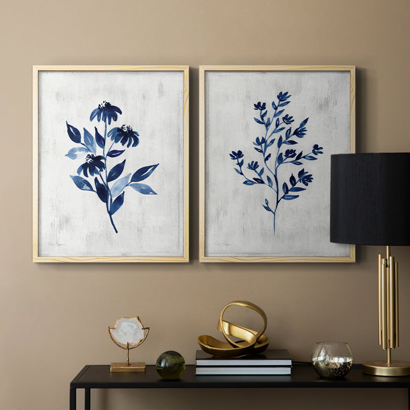 Reproduction encadrée Wild Indigo I-Premium - prêt à être accroché - aucun clou requis - aucun clou requis, Bois naturel