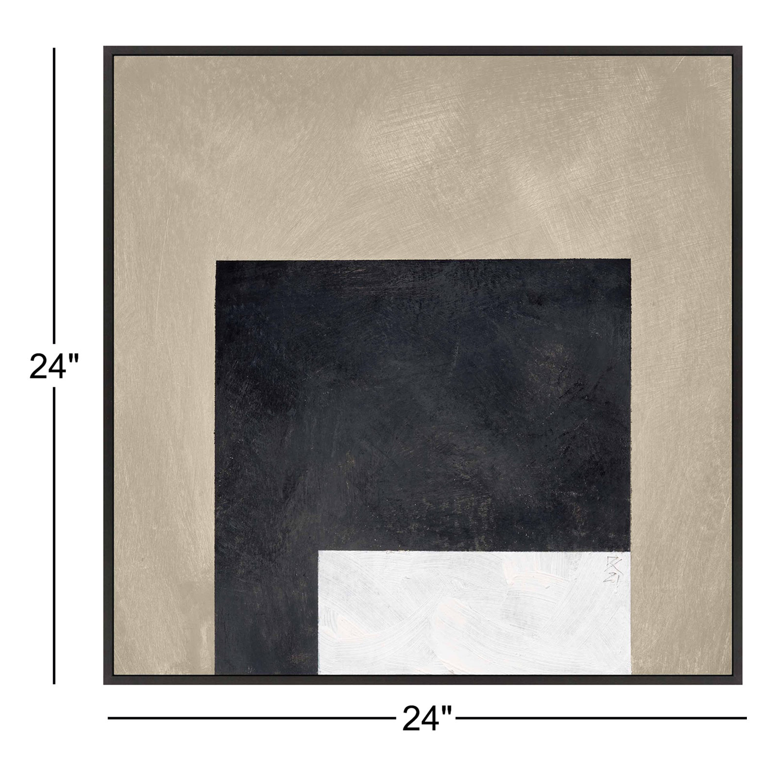 Infinite Black Print by Robert Kamnatnik, Black Framed Canvas, 24" H x 24" W x 1.38" D