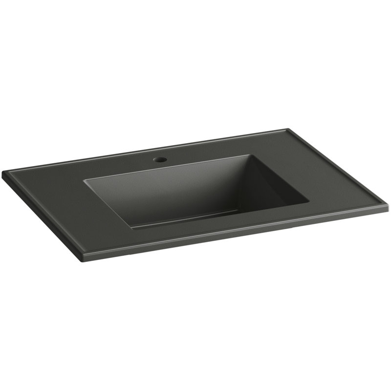 31" Single Bathroom Vanity Top with Sink, Thunder Gray Impressions