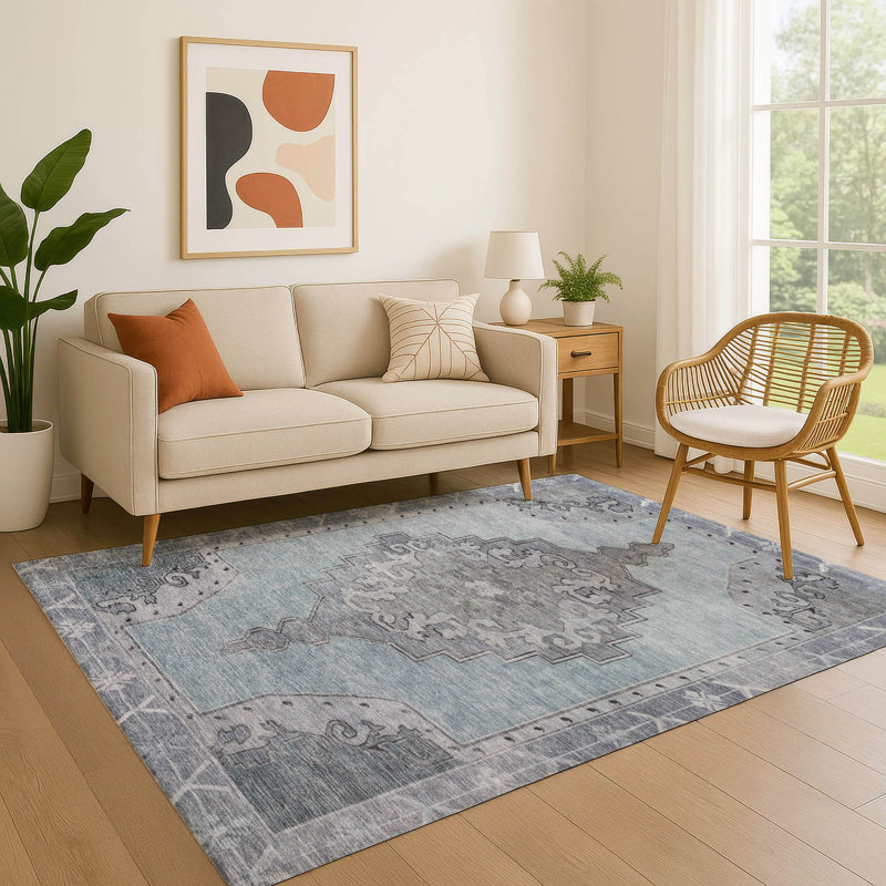 Premium Machine Washable Lubbers AMF1731 Global Rug, Rectangle 10' x 14'