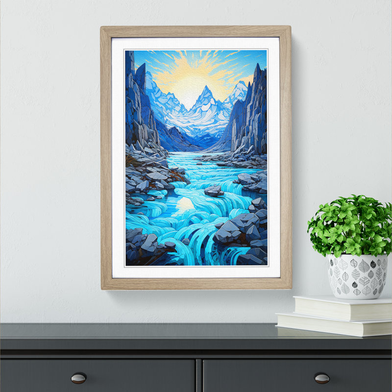 Glacier Baroque Art - Framed Print, Oak, 34cm H x 25cm W x 2cm D