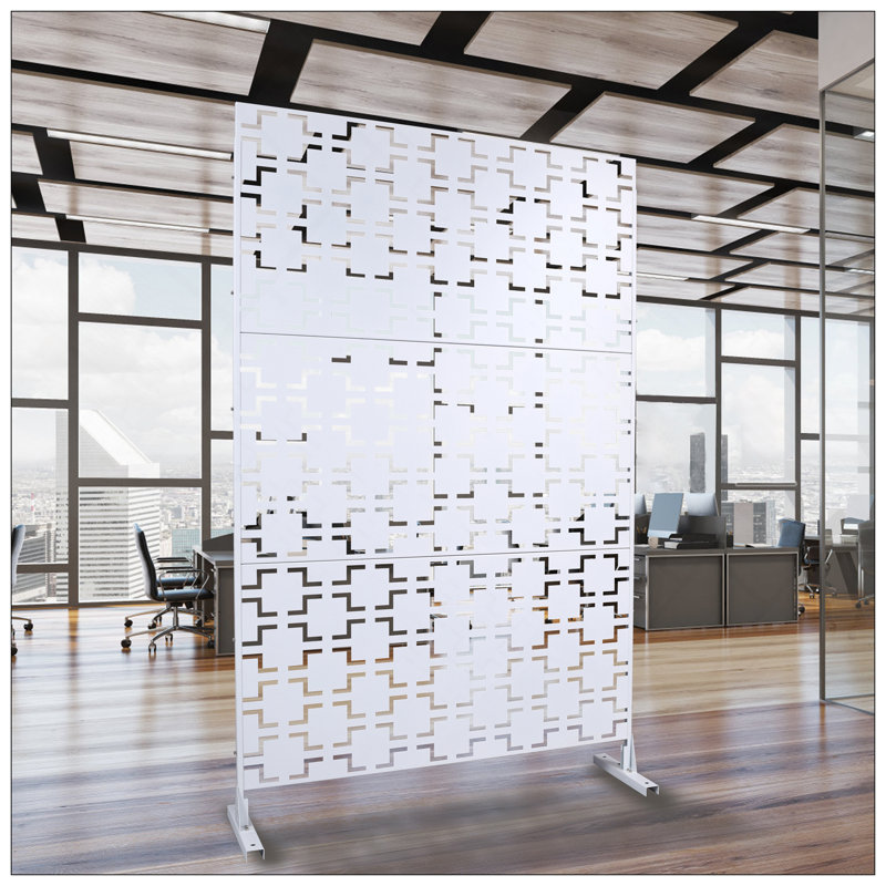 Écran d'intimité extérieur et intérieur en métal 76 H x 48 W, séparateur décoratif autoportant pour terrasse, balcon, patio et jardin