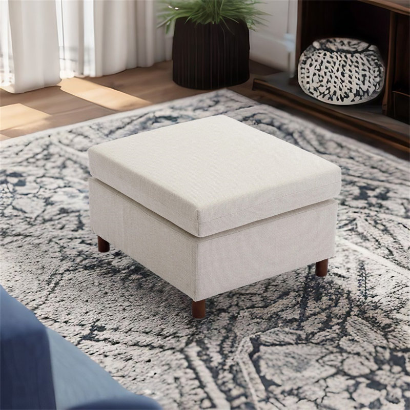 Canapé modulaire 3 pièces Adalwen, 100 % lin crème