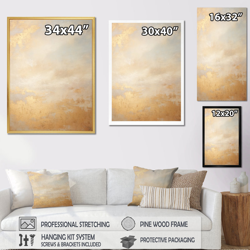 «Magic Sky Simplicity» sur toile, H 32 po x l 16 po x P 1 po, Cadre simple noir